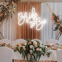 Neoniniai ženklai "Bride to be" Dimmable 36.8 x 30 cm White LED Word Bride to be Neon Lights with USB Power for Party Bridal Shower Hen Night Engagement
