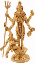 Purpledip Maa Kali žalvarinė statulėlė: Kali Kali: induistų religinė deivė Devi stabas, indų dievybė, rankų darbo skulptūra (11034)