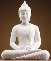 Qinlang 12 colių balta Budos statula namų apdailai Keraminė meditacijos Budos dekoracija namams