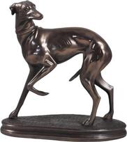 STANDING WHIPPET Bronzinė šuns skulptūra Dovana dėžutėje