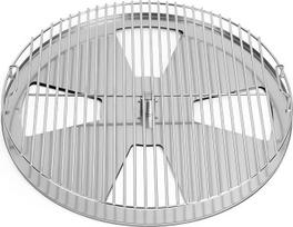 tikfire Nerūdijančio plieno dvigubos grotelės, skirtos "Weber" 57 cm virdulinei anglių kepsninei, apvalios kepimo grotelės su dūmų funkcija, reguliuojamos besisukančios kepimo grotelės su rankena, dūmų priedai