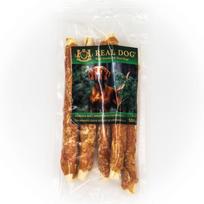 Real Dog Skanėstas Žaliaminės odos ritinys su vištiena 25cm 500g