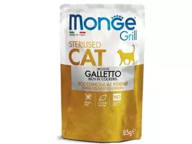 Monge Grill konservai sterilizuotoms katėms su vištiena 12x85g