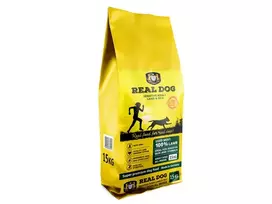 Real Dog Sensitive sausas maistas suaugusiems šunims su ėriena ir ryžiais 15kg
