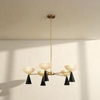 Italian Stilnovo Sputnik Chandelier Mid Century Modern Brass Light