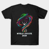 Men Black Print T-shirt Global World Cup 2026 Soccer Tournament 2026 No-Cut Transfer Paper Print Cotton Tshirt 2XL juoda