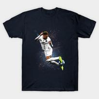 Men Black Print T-shirt Neymar Rainbow Flick No-Cut Transfer Paper Print Cotton Tshirt S tamsiai mėlyna