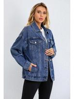 New European and American Style Women's Versatile Denim Jacket - Spring/Autumn Loose Fit S mėlyna