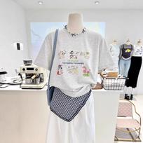 2026 Summer Age-Reducing Korean Style Loose White Short Sleeve Cotton Women's Top XL balta