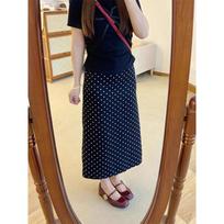 Plus Size Black Polka Dot A-Line Skirt for Pear-Shaped Women - Slimming Autumn Mid-Length Style XS (70-85 jin) juoda