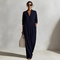 2026 Women's Fashion Casual Long Sleeve Cardigan and Skirt Dress M chaki