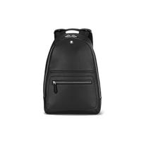 Montblanc Logotipas Užtrauktuko Užsegimas Lygaus karvės odos Mini Kuprinė Vyriška kuprinė Juoda 130044 Basic Set (Bag+Dust Bag)