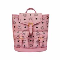 MCM Aren Logotipo Spaudinio Mini Kuprinė Moteriška Kuprinė Rožinė MWKFATA02PZ001 Basic Set (Bag+Dust Bag)