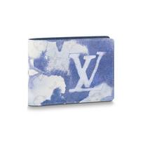 Louis Vuitton Multiple Series Pattern Canvas Wallet Men Wallet Blue M80458 Gift Set(Basic Set+Box+Shopping Bag)