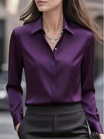 Women's High-End Loose Long Sleeve Shirt: Whitening Spring/Autumn Design, Professional and Elegant Temperament XS juoda