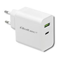 Qoltec 51718 Įkroviklis | 45W | 5-20V | 2.4-3A | USB tipo C PD | USB | Balta