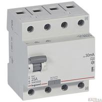 Srovės nuotėkio relė Legrand RX3, 4P - 25A / 30mA