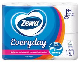 Tualetinis popierius ZEWA EVERYDAY, 3 sluoksnių, 6 ritinėliai