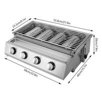 4 degiklių be dūmų BBQ kepsninės stalo dujinė LPG kepsninės viryklė vakarėlio viryklė reguliuojamas nerūdijančio plieno kepsninės rotisserie kepsninės rinkinys