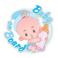 Car Sticker Baby on Board Car Sticker Boy Design Waterproof PVC Decal Vehicle Safety Warning Sign for Car Window