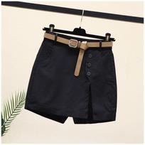 Women's Summer 2025 Wide-Leg Mid-Length Workwear Shorts - Petite & Plus Sizes XL (118-128 jin) juoda