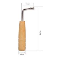 Lyre Harp Tuning Wrench Stringed Instrument Accessories Small Harp Tuning Wrench Wooden Handle Adjustment Tool Inner 4 Angle beige