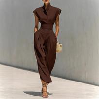 2026 European & American Style Women's Spring/Summer High-Waisted Skirt & Loose High-Neck Top Dress 1XL