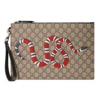 Gucci koralinės gyvatės rašto vintažinio logotipo nuimamas riešo dirželis Drobės ir odos delninė Vyriška delninė Ebono juoda 473904-GZN1N-8666 Basic Set (Bag+Dust Bag)