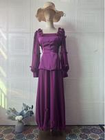 Elegant 2025 Women's Autumn Retro Long Sleeve Skirt Dress XXL balta