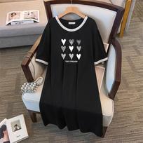 Plus Size Slimming A-Line Mid-Length Dress, Round Neck, for Women 200/300/350 Jin - Style 1089 4XL juoda