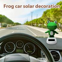 car Solar Swinging Cartoon Frog Cute Bobble Head Dancing Frog  Shaking Head Ornament  Car Interior Dashboard Ornament Gift CHINA