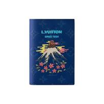 Louis Vuitton X Nigo Bendradarbiavimas Monogram dengto drobės Paso laikiklis Vyriški aksesuarai Mėlynas M25967 Gift Set(Basic Set+Box+Shopping Bag)