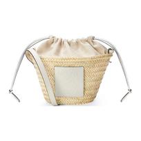 Loewe Reljefinis Logotipas Reguliuojamas Peties Dirželis Raištelio Užsegimas Palmių Lapų Mozaika Odinė Kibiro Formos Rankinė Moteriška Peties Rankinė A223222X01-2163 Basic Set (Bag+Dust Bag)