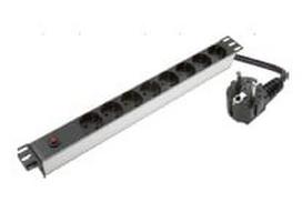 Maitinimo panelė 19'' spintai LK-BL-G10O08/P (8x240V Schuko, be jungiklio, 1.8m)