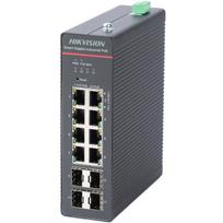 Hikvision 12 prievadų 8 PoE pramoninis valdomas komutatorius DS-3T1512HP-SI-8P4F