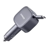 Anker Nano Car Charger (75W, USB-C Port, Built-In Retractable USB-C Cable)