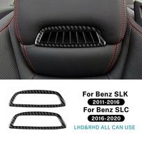 Tikras minkštas anglies pluošto apdailos lipdukas Mercedes Benz SLK R172 2011-2015 2016 SLC 2016-2020 automobilio sėdynės galvos atramos skydeliui, interjerui