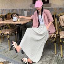 Pleated Yamamoto High-Waist A-line Skirt: Women's Spring/Summer 2025 Korean Style, Slimming, Plus Size, Mid-Length, Hip-Covering Skirt M
