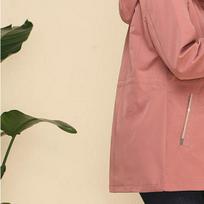 Women's Plus Size Hooded Short Jacket - Casual Spring/Autumn Outerwear for Middle-Aged Women S: 20-20 pupelių pastos spalva