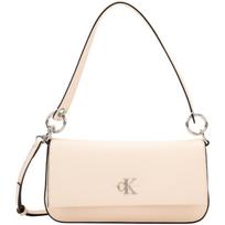 Calvin Klein Casual Commuter Metal Letter Flap Removable Shoulder Strap Crossbody Bag Women Shoulder Bag Eggshell-Yellow 4K3000G-MTR MTR-Eggshell Yellow