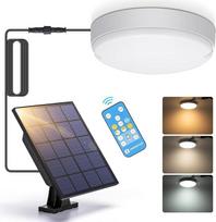 "Aigostar" saulės žibintai, skirti naudoti lauke 50 W LED saulės žibintai lauke su nuotolinio valdymo pulteliu IP65 Saulės lauko žibintai Reguliuojama spalvų temperatūra 3000 K / 4000 K / 6500 K Saulės lubų apšvietimas viduje / lauke su 3 m kabeliu