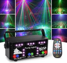 "Disco Light" partijos šviesa su nuotolinio valdymo pulteliu, DMX muzikos valdomos "Disco Light" partijos žibintai su stroboskopu, DJ projektoriaus žibintai RGB LED partijos lempa Helovino Kalėdų klubui
