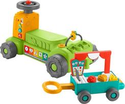 "FISHER-PRICE Learning Fun 4-in-1 Market Tractor" - mokomasis žaislas, skirtas sėdėti ir traukti, su "Smart Stages" mokymosi turiniu, skatinantis smulkiosios motorikos įgūdžius, daugiakalbis, nuo 9 mėnesių/1 metų, HRG12