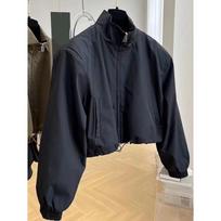 Women's Chic Stand-Up Collar Short Windbreaker - Elegant Spring/Autumn Workwear Jacket Extra Large žalia
