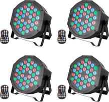 "UKing" 4 vnt. RGB baterija LED Par prožektorius lauke, įkraunama 36 LED scenos šviesa su nuotolinio valdymo pulteliu, 7CH vakarėlio šviesa, 7 režimai šviesos efektai DJ, diskoteka, vestuvės, Kalėdos, scenos apšvietimas