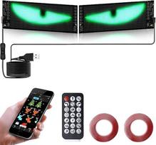 2 x LED akys sunkvežimiams, 102 x 34 mm velnio akių šviesos LED automobiliams, asmeniniai akių šviesos ženklai, lanksčios LED akys su programėlės valdymu ir nuotoliniu valdymu, "Bluetooth