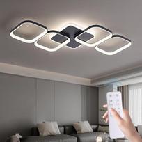 50 W 5600 LM LED lubų šviestuvas, skirtas miegamajam, valgomajam, prieškambariui, vaikų kambariui, su nuotolinio valdymo pulteliu, nuolat reguliuojamo apšvietimo 2700-6500 K, gyvenamojo kambario šviestuvas su atminties funkcija, pagamintas iš metalo, juod