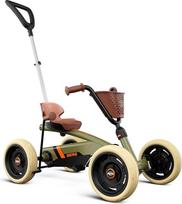 BERG Buzzy 2-in-1 pedalinis kartingas su stūmimo strypu, kartingas su laisvuoju ratu, pedalinė transporto priemonė vaikams nuo 2 metų, vaikiška transporto priemonė su rankiniu stabdžiu ir aukštu saugos standartu, retro žalios spalvos