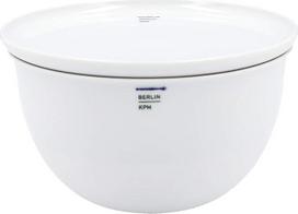 KPM Berlin LAB dubenėlio ir lėkštės rinkinys 14 cm 2 dalių porcelianinė pietų lėkštė Porcelianinė lėkštė rankų darbo balta su dovanų dėžute