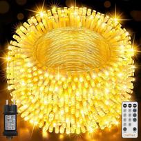 Pasakų žibintai Lauko vidaus 60 m 600 m 600 LED šiltai baltos spalvos LED pasakų žibintai Lauko galia su nuotolinio valdymo laikmačiu Dimmable, 8 režimai IP44 Vandeniui atsparus styginių žibintai su kištuku Balkono sodo šalis